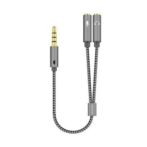 CABLE ADAPTADOR AISENS AUDIO JACK 3.5 4P M-2XJACK 3.5 3P H 25CM