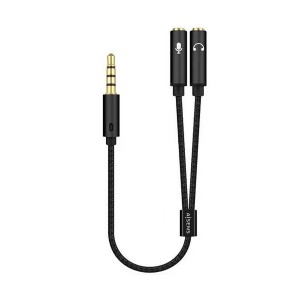 CABLE ADAPTADOR AISENS AUDIO JACK 3.5 4P M-2XJACK 3.5 3P H 25CM