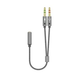 CABLE ADAPTADOR AISENS AUDIO JACK 3.5 4P H-2XJACK 3.5 3P M 25CM