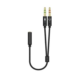 CABLE ADAPTADOR AISENS AUDIO JACK 3.5 4P H-2XJACK 3.5 3P M 25CM