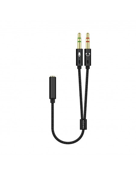 CABLE ADAPTADOR AISENS AUDIO JACK 3.5 4P H-2XJACK 3.5 3P M 25CM
