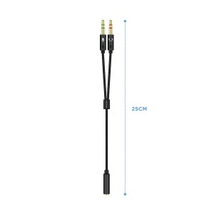 CABLE ADAPTADOR AISENS AUDIO JACK 3.5 4P H-2XJACK 3.5 3P M 25CM 2
