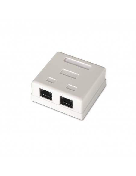 ROSETA DE SUPERFICIE AISENS RJ45 CAT.6 UTP 2 TOMAS BLANCO