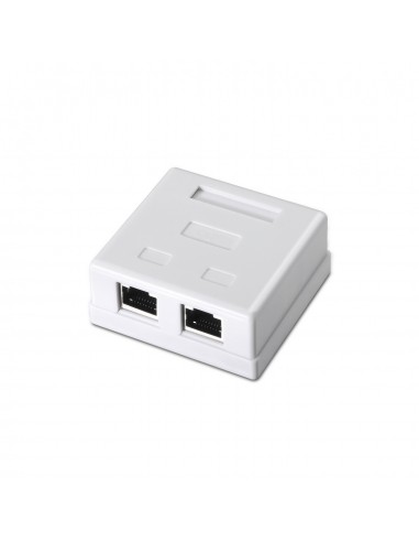 ROSETA DE SUPERFICIE AISENS RJ45 CAT.6 FTP 2 TOMAS BLANCO