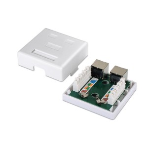 ROSETA DE SUPERFICIE AISENS RJ45 CAT.6 FTP 2 TOMAS BLANCO 2