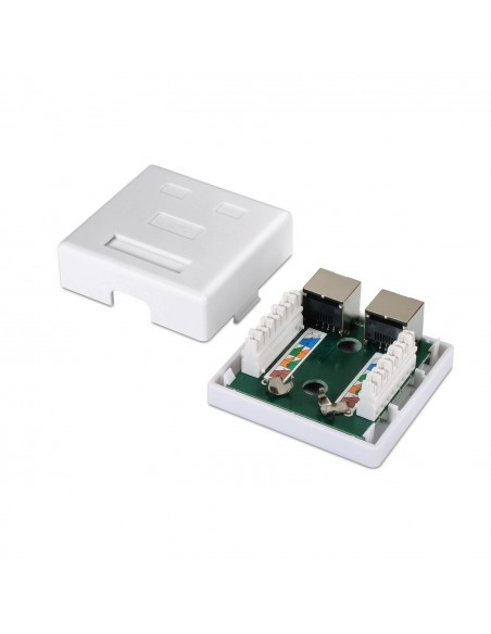 ROSETA DE SUPERFICIE AISENS RJ45 CAT.6 FTP 2 TOMAS BLANCO