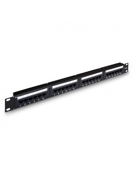PANEL PARCHEO AISENS 24 PUERTOS RJ45 CAT.5E UTP 19 1U DUAL IDC NEGRO