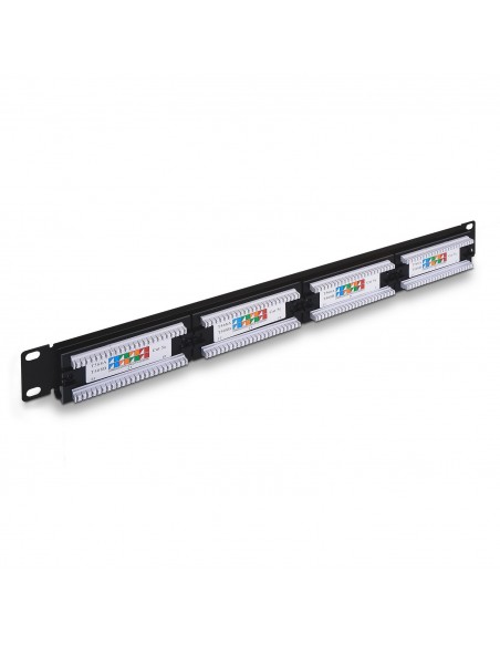 PANEL PARCHEO AISENS 24 PUERTOS RJ45 CAT.5E UTP 19 1U DUAL IDC NEGRO
