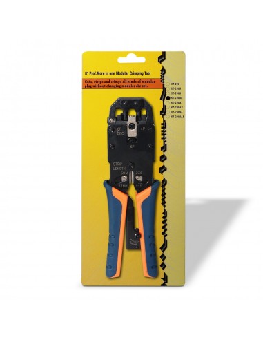 TENAZA AISENS METALICA DE CRIMPAR RJ10 RJ11 RJ12 RJ45 DE CARRACA
