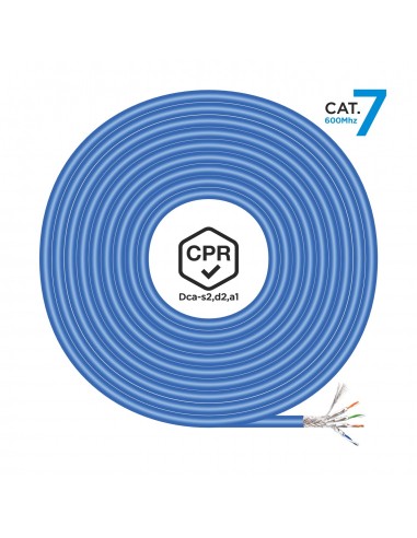 BOBINA CABLE RED AISENS RJ45 LSZH CPR DCA CAT.7 SFTP AWG23 100M AZUL