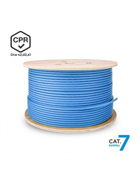 BOBINA CABLE RED AISENS RJ45 LSZH CPR DCA CAT.7 SFTP AWG23 500M AZUL