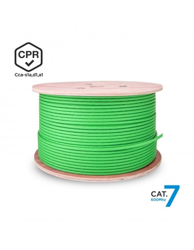 BOBINA CABLE RED AISENS RJ45 LSZH CPR CCA CAT.7 SFTP AWG23 500M VERDE