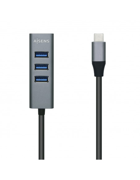 HUB AISENS USB 3.1 USB-C USB-C M-4XTIPO A H GRIS 10CM