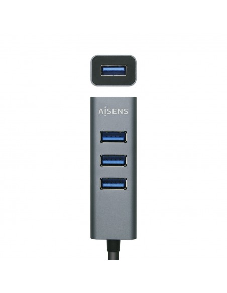 HUB AISENS USB 3.1 USB-C USB-C M-4XTIPO A H GRIS 10CM