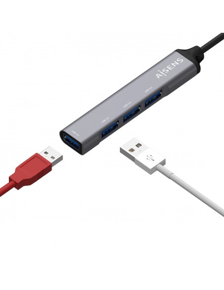 HUB AISENS USB 3.1 USB-C USB-C M-4XTIPO A H GRIS 10CM