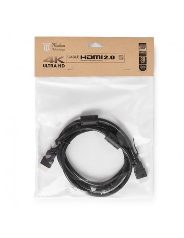 CABLE MAILLON BASIC HDMI DORADO CONECTOR HIGH SPEED  BC NEGRO 1.8M
