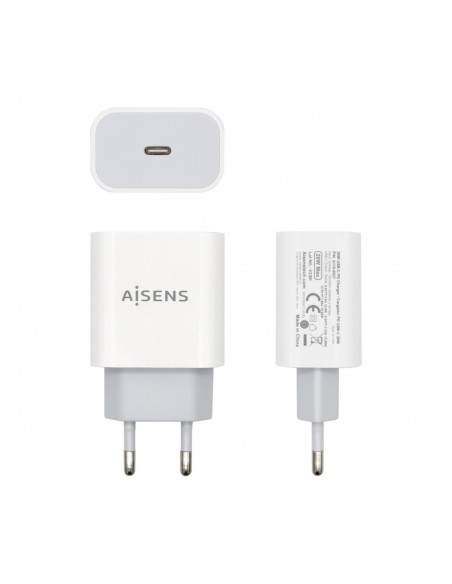 CARGADOR USB-C AISENS PD3.0 1 PUERTO 1xUSB-C 20W BLANCO