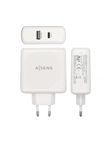 AISENS CARGADOR 57W 1xUSB-C PD3.0 45W 1xUSB-A 5V 2.4A 12W BLANCO