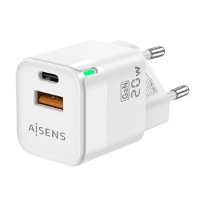 CARGADOR GAN AISENS 20W 1XUSB-C PD3.0 QC4.0 1XUSB-A QC3.0 BLANCO 2