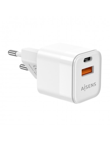 CARGADOR GAN AISENS 20W 1XUSB-C PD3.0 QC4.0 1XUSB-A QC3.0 BLANCO