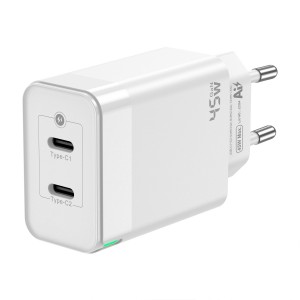 CARGADOR GAN AISENS 45W 2XUSB-C PD3.0 QC4.0 BLANCO 2