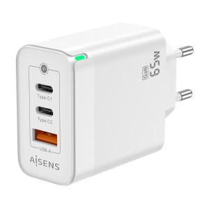 CARGADOR GAN AISENS 65W 2XUSB-C PD3.0 QC4.0 1XUSB-A QC3.0 BLANCO 2