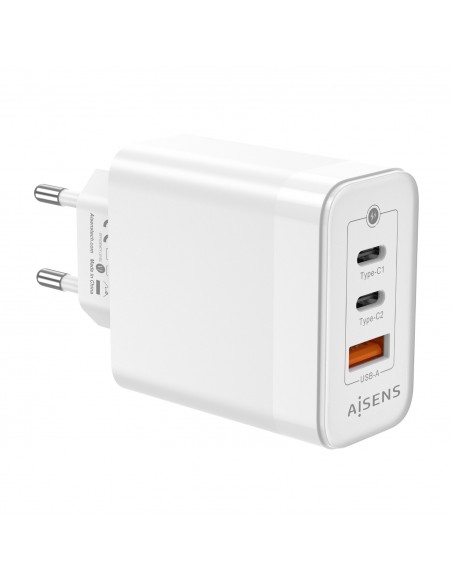 CARGADOR GAN AISENS 65W 2XUSB-C PD3.0 QC4.0 1XUSB-A QC3.0 BLANCO