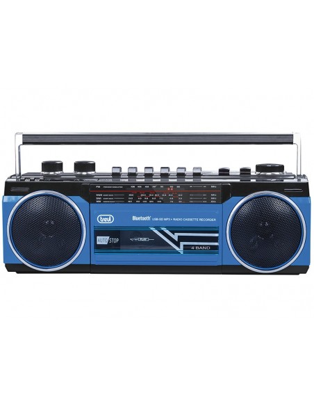 RADIO GRABADORA TREVI USB SD BLUETOOTH CASSETTE RR 501 BT AZUL