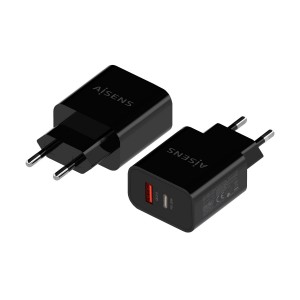 CARGADOR AISENS 20W 1xUSB-C PD3.0 1xUSB-A QC3.0 NEGRO 2