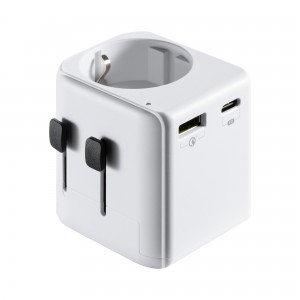 ADAPTADOR DE VIAJE EWENT PUERTO USB Y TIPO C USA UK AUS CHINA