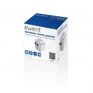 ADAPTADOR DE VIAJE EWENT PUERTO USB Y TIPO C USA UK AUS CHINA 2