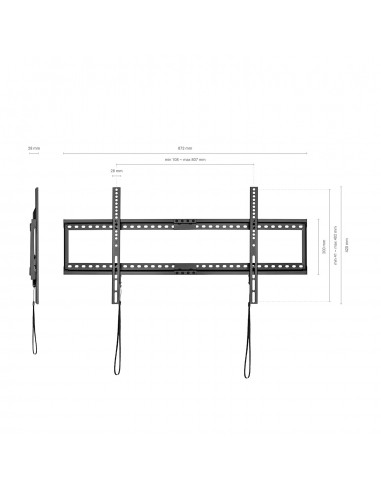 SOPORTE MONITOR TV AISENS PARED ULTRA DELGADO MONITOR TV 75KG 37"-90" NEGRO