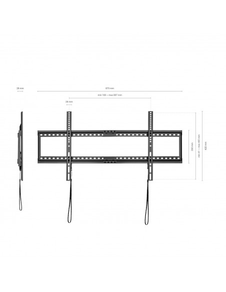 SOPORTE MONITOR TV AISENS PARED ULTRA DELGADO MONITOR TV 75KG 37"-90" NEGRO