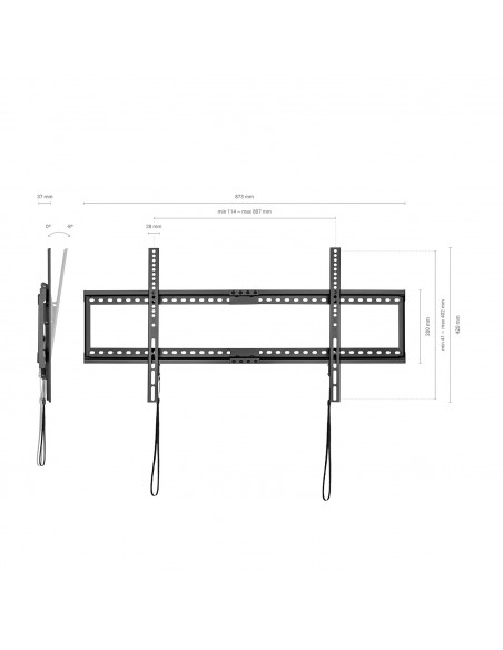 SOPORTE MONITOR TV AISENS ECO INCLINABLE MONITOR TV 75KG 37"-90" NEGRO