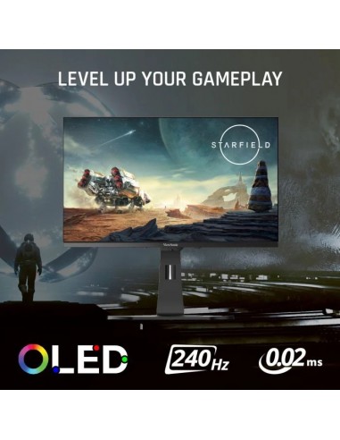 MONITOR VIEWSONIC 27" QHD OLED 0,02MS 240HZ HDR10 HDMI DP USB-C USB MULTI ERGO