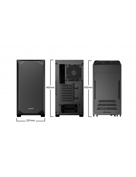 CAJA BEQUIET PURE BASE 500 ATX 2XUSB 3.0 SIN FUENTE NEGRO
