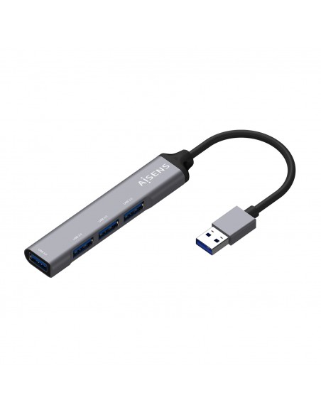 HUB AISENS USB 3.0 ALUMINIO TIPO A M-4XTIPO A H 10CM GRIS