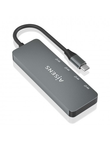 HUB AISENS USB 3.2 GEN2 10G USB-C M-4XUSB-C H 15CM GRIS