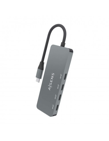 HUB AISENS USB 3.2 GEN2 10G USB-C M-4XUSB-C H 15CM GRIS