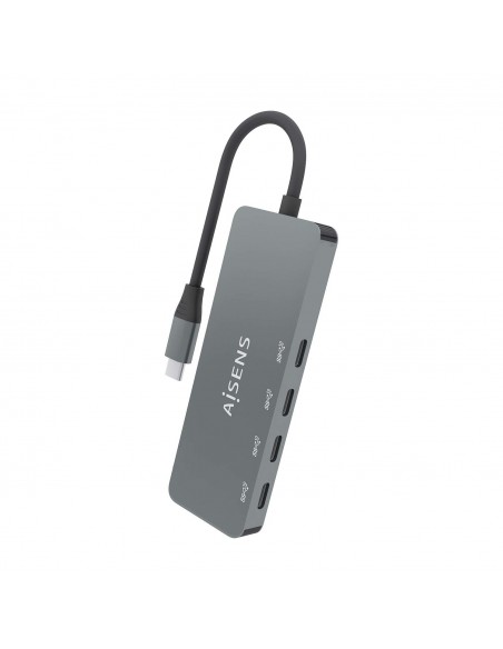 HUB AISENS USB 3.2 GEN2 10G USB-C M-4XUSB-C H 15CM GRIS