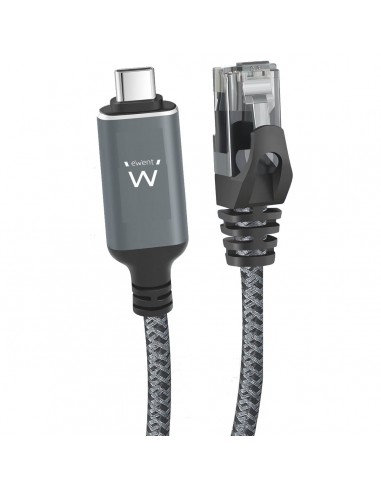 CABLE CONVERTIDOR RED EWENT USB-C 3.1 TO RJ45 CAT6 FTP 1GB GRIS 2M