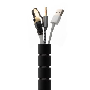 ORGANIZADOR CABLES AISENS ESPIRAL 25MM NEGRO 2mts 2