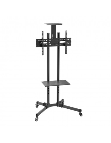 SOPORTE SUELO RUEDAS AISENS BANDEJA DVD CAMARA MONITOR TV 50KG 37"-70" NEGRO