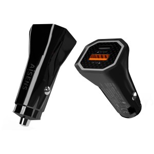 CARGADOR DE COCHE AISENS 38W1xUSB-C PD3.0 20W1xUSB-A QC3.0 18W NEGRO 2