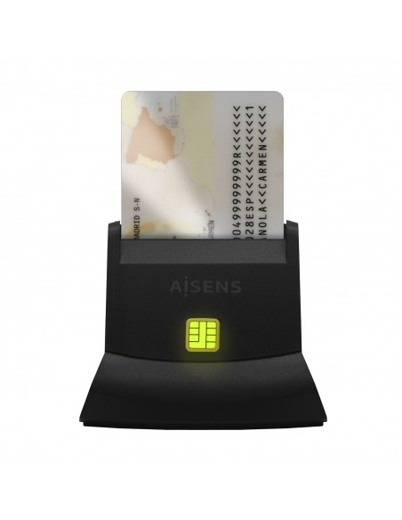 LECTOR DE TARJETA AISENS INTELIGENTE DNI NEGRO