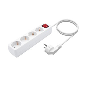 REGLETA AISENS BASE 4 TOMAS INTERRUPTOR CABLE 3x1.5MM2 1.4M BLANCO 2