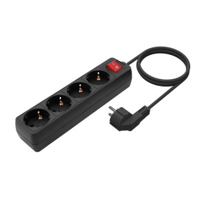 REGLETA AISENS BASE 4 TOMAS INTERRUPTOR CABLE 3x1.5MM2 1.4M NEGRO 2