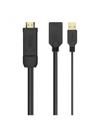 CONVERSOR AISENS ACTIVO HDMI 2.0 A M USB A M DISPLAYPORT H 10CM