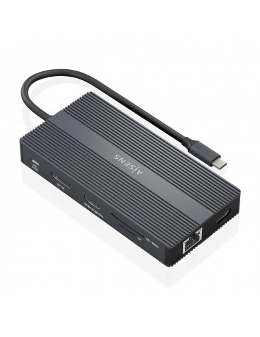 DOCK AISENS 12 EN 1 USB-C A 2xHDMI DP RJ45 4xUSB-A USB-C USB-C PD 20CM