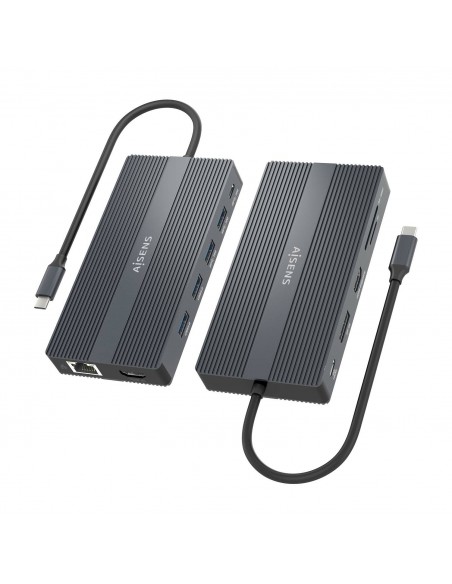 DOCK AISENS 12 EN 1 USB-C A 2xHDMI DP RJ45 4xUSB-A USB-C USB-C PD 20CM